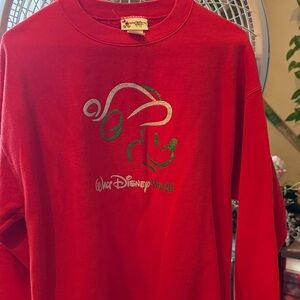 Disney Red Sweatshirt with Silver and Green Mickey